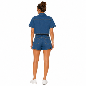 Ensemble short en jean décontracté pour femme – Tenue d'été élégante avec tissu doux, coutures durables et coupe confortable - Product Image 6