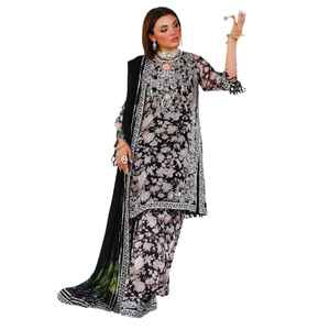 ชุดเดรสออกงานแต่งงาน คอลเลคชั่นใหม่สำหรับผู้หญิง ดีไซน์สั่งทำพิเศษ ชุดแฟนซีสไตล์ปากีสถาน ชัลวาร์ คามีซ ชุดฤดูร้อน 3 ชิ้น ผ้าลินินสำหรับผู้หญิง - Product Image 1