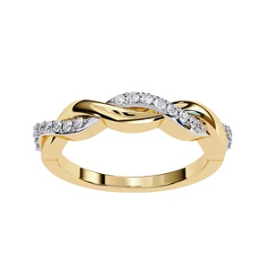 Bague de fiançailles et de mariage pour femme en or 18 carats, diamant de laboratoire de 0,20 ct, solitaire, diamants latéraux, design torsadé, taille radiant - Product Image 1
