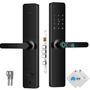 自動電子デジタルロックInteligente Wifiアプリ指紋カードスマートドア - Product Image 1