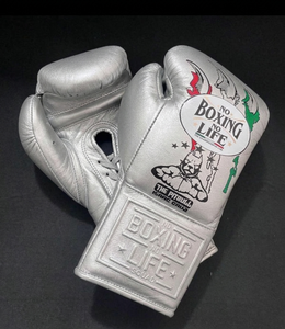 Gants de boxe en cuir de vache véritable faits à la main, orange, à lacets, pour entraînement, sparring, kickboxing, MMA. - Product Image 2