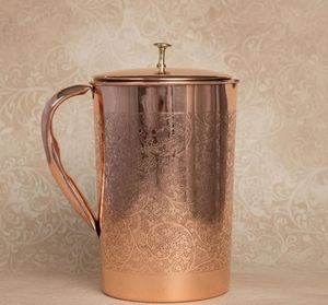 <b>Copper</b> jug set for stylish curated table environments water serving metal set with glasses durable reusable kitchen dining drink - Product Image 6