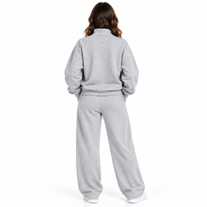 Conjunto de ropa de invierno para mujer, 2 piezas, suéter tejido, top de manga larga, pantalones de pierna ancha, conjunto deportivo, chándal. - Product Image 2