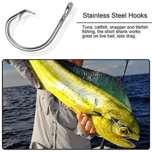 Anzuelos Circulares de Acero Inoxidable y Acero con Alto Contenido de Carbono para Pesca de Lubina en Agua Salada y Carpa de Río, Venta al Por Mayor - Product Image 6