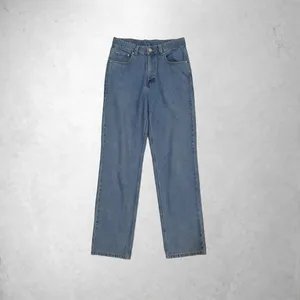 Jeans Rectos Rasgados Azul Medio para Hombre |   Pantalones de Cintura Alta y Pierna Ancha |   Vaqueros vintage desgastados - Product Image 3