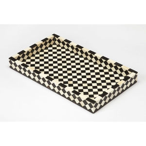 Bandejas de servir rectangulares de madera estilo americano con perlas para mesa de comedor, bandejas para servir comida y bebidas, suministros para el hogar y hoteles - Product Image 1