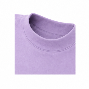 Camiseta Personalizada de Manga Corta con Cuello Redondo para Mujer, Color Lila Suave, Corte Clásico Ajustado, en Jersey de Algodón Elástico Suave - Product Image 5