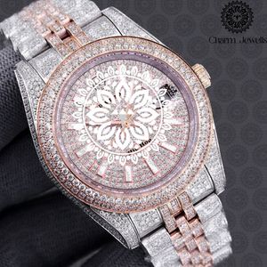 Reloj de Lujo para Mujer Charm Jewellis, Caja Redonda de Acero Inoxidable de 40 mm, Esfera Analógica de Cuarzo, Cristal de Zafiro, Cierre Plegable - Product Image 1