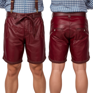 Pantalones Cortos de Gamuza Vacuna Genuina para Hombre, Estilo Bavarian Oktoberfest, Color Verde Oliva, de Secado Rápido, Corte Medio, Ecológicos, Marca Pinco Sports - Product Image 2