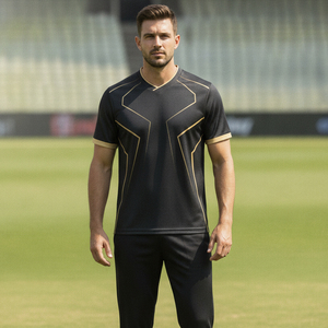 Proveedor de uniformes de críquet premium al por mayor, conjunto de polo sublimado personalizado de alto rendimiento para partidos de liga profesional. - Product Image 5