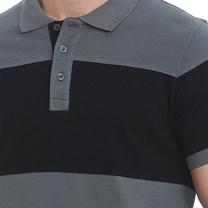Polo homme gris anthracite premium |   Polo athlétique Obsidian Black Chest Block |   Tenue de sport urbaine décontractée pour la salle de sport et le travail - Product Image 3