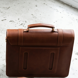 Grande sacoche en cuir classique, fermeture à boucle, sacoche durable, sacoche rigide pour homme, sacs en cuir unisexes - Product Image 2