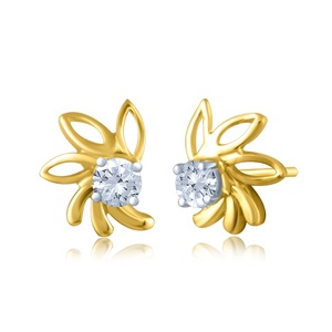 Boucles d'oreilles clous en or 18 carats de luxe avec diamants de laboratoire en grappe florale pour femme, bijoux minimalistes en or fin, élégantes pour le quotidien, cadeau - Product Image 1