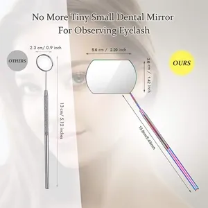 Portable <b>Magnifying</b> Eyelash <b>Mirror</b> - Stainless Steel Beauty Accessory for Makeup Artists - Product Image 2