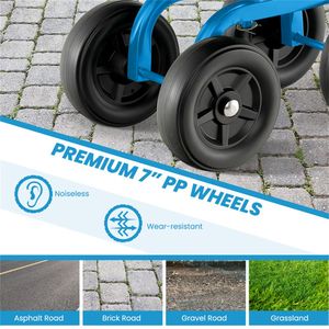 Sedia da Lavoro Girevole Blu a 360 Gradi per Giardino, Ecologica, con Altezza Regolabile, Pieghevole, per Esterni e Parco - Product Image 6