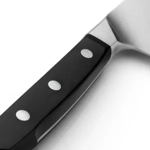 7 Inch Chef <b>Knife</b> with Black Three Rivet Handle and Silver Blade for Restaurant Kitchen Chopping <b>Slicing</b> and Kitchen Preparation - Product Image 5