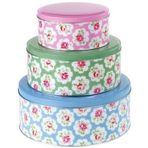 Decorative Nesting <b>Kitchen</b> <b>Storage</b> Tin Box Set Round Metal Cookie Cake Container with Lid Food Grade Colorful Bread Box Canister - Product Image 3