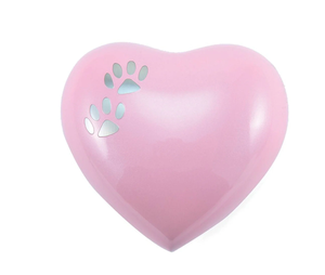 Matte <b>Black</b> <b>Heart</b> Shaped Pet Cremation Urn with Paw Print with stand Memorial Ashes Keepsake for Dogs & Cats - Product Image 4