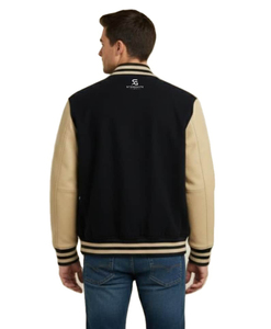 เสื้อแจ็คเก็ตเบสบอลแบบ Letterman สำหรับผู้ชาย สไตล์ลำลอง แฟชั่นสตรีท เสื้อคลุมแจ็คเก็ตเบสบอลแบบ Bomber ผ้าคอตตอนผสมสำหรับผู้ชาย - Product Image 1