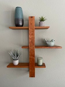 Modern Rustic Wooden Floating Wall <b>Shelves</b> For Decorative Items Books Plants And Household Organization - Product Image 6