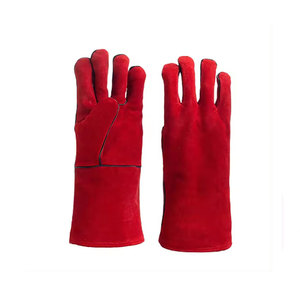 10 Inch Cowhide Yellow White Heat Resistant Powder-free Silicone-free Abrasion Resistance Anti-Smash Anti-Slip Safety Gloves - Product Image 6