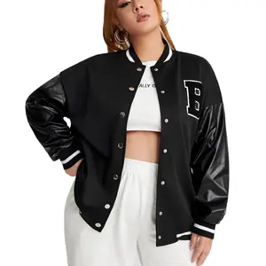 Classique Qualité Offre Spéciale Personnaliser Conception Femmes Varsity Veste Pleine Noir Couleur Femmes Varsity Veste Par MEGA EMPIRE