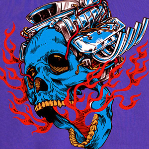 Custom Men's Trending Hoodie With Blue Skull <b>Engine</b> Print Flame Design Casual Fleece Pullover Regular Fit Autumn Wear Hoodie - Product Image 4