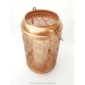 Copper Latest metal hurricane lantern candle holder light Outdoor, indoor decor living room Christmas Easter Gift