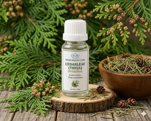 Hidrolato de hoja de cedro 100% puro de origen maderal de Delhi para productos de aromaterapia, ideal para el cuidado de la piel - Product Image 1