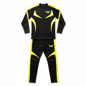Conjunto deportivo de compresión para hombre de marca privada, ropa de gimnasio de corte ajustado, conjunto de 2 piezas, leggings y camiseta de manga larga para gimnasio - Product Image 1
