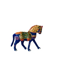 Figurine de cheval en bois Art Déco peinte à la main d'origine indienne pour les occasions de Diwali, mariage, fête des mères, Noël, Nouvel An