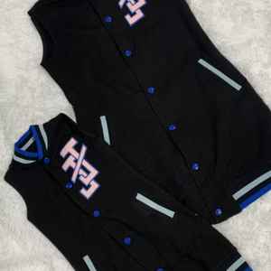 Chaleco Deportivo para Niñas Jack and Jill con Parche de Chenilla, Botones a Presión, Sin Mangas, Informal, Juvenil, para la Escuela - Product Image 3