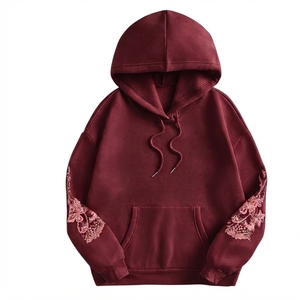 Custom 3D Embroidered 100% Cotton Solid Fleece Oversized Eco-Friendly Unisex Premium Pullover Hoodie Spring - Product Image 1