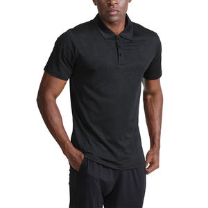 Men's <b>Black</b> Short Sleeve for <b>Shirt</b> Knitted Quick Dry Anti-Wrinkle Solid Smart Casual Button Front Regular Fit - Product Image 2
