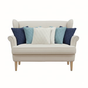 SOGA Juego de 6 fundas de cojín de punto de diamante de 45 cm, color crema, azul marino y azul cielo - Product Image 1