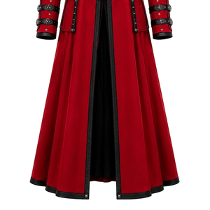 Última Colección: Gabardina Victoriana Gótica Roja para Hombre con Hebillas, Estilo Steampunk, para Halloween, Cosplay y Moda Alternativa - Product Image 6
