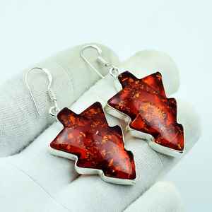 Boucles d'oreilles bohèmes en ambre baltique, faites à la main, en argent sterling 925, bijoux naturels, cadeau pour femme - Product Image 6