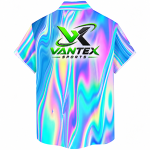 Camisa Hawaiana Vantex Sports para Hombre, Manga Corta, Estampado de Flamencos, Transpirable, Cuello Camisero, para Vacaciones de Verano, Poliéster - Product Image 4