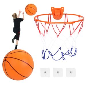 Silent Indoor Training Basketball Uncoated High Density Foam <b>Ball</b> with Stand Low Noise <b>Bouncing</b> Hoop for Toy Training - Product Image 1