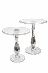 เชิงเทียนคริสตัลทรงกลมพร้อมท็อปแก้วและฐานโครเมียมสำหรับตกแต่งบ้าน - Product Image 6