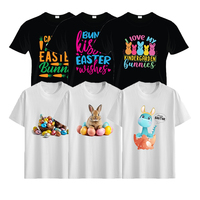 T-shirt tendance et respirant pour Pâques, hauts pour enfants garçons et filles en coton, couleurs unies blanc et noir, à prix raisonnable.