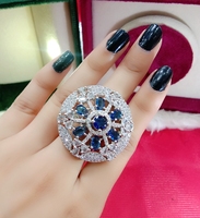 Nouvelle bague en argent plaqué, multicolores, fabriquée par un fabricant de bijoux, finition haute brillance avec diamants, pour femmes, produit artisanal en gros.