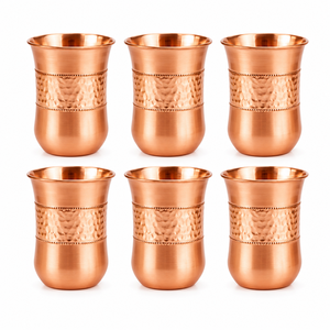 Juego de Vasos de Cobre Puro Hechos a Mano para la Salud y Desintoxicación, Diseño de Diamante Martillado, Taza de Agua de Cobre para el Hogar - Product Image 2
