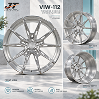 Jantes forgées 6061-T6 à cinq branches en V, finition usinée argentée, concaves peu profondes, 18-22 pouces, 5x112 5x114.3 pour BMW Audi Mercedes-Benz