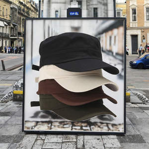 Casquette de sport en coton sergé solide pour homme, style Tucker à calotte plate, pour l'été, vente en gros, prix usine, en stock, tendance, protection solaire, extérieur - Product Image 4