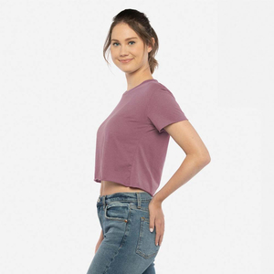 เสื้อครอปท็อปผู้หญิงรักษ์โลก รุ่นใหม่ สีพื้น ผ้าฝ้าย 100% หรือ ผ้าฝ้าย 90% โพลีเอสเตอร์ 10% แขนสั้น - Product Image 3