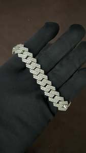 Custom 14mm Lab Grown Diamond Cuban Link <b>Bracelet</b> 10k 14k 18k VVS1 Prong <b>Set</b> Iced Men's Gift Rhodium Plated Wholesale B2B - Product Image 3