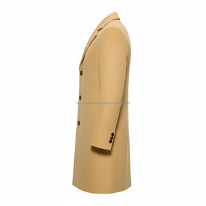 Abrigo Largo de Lana para Hombre, Impermeable, de Secado Rápido, Transpirable, Ligero, con Ribete de Piel de Zorro, Botones, Personalizado, OEM, Venta al Por Mayor - Product Image 3