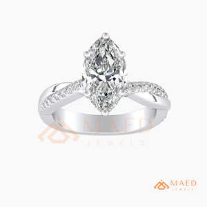 925 Sterling Silver Marquise Cut Engagement <b>Ring</b> Women Pave Band American Diamond <b>CZ</b> Wedding <b>Ring</b> Elegant Fine Jewelry - Product Image 5