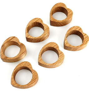 Juego de 6 Anillos de Servilleta de Madera, Diseño Circular Simple y Creativo, Decoración para el Hogar, Anillos de Servilleta de Madera, Más Vendidos - Product Image 6